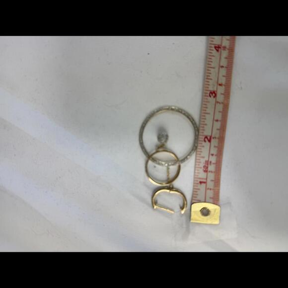 14k Stylish Gold and Diamond Multi-Circle Dangle Earrings - Picture 4 of 6